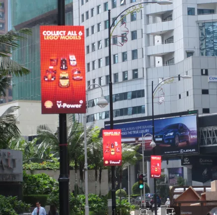 LED light pole screens LED light pole screens